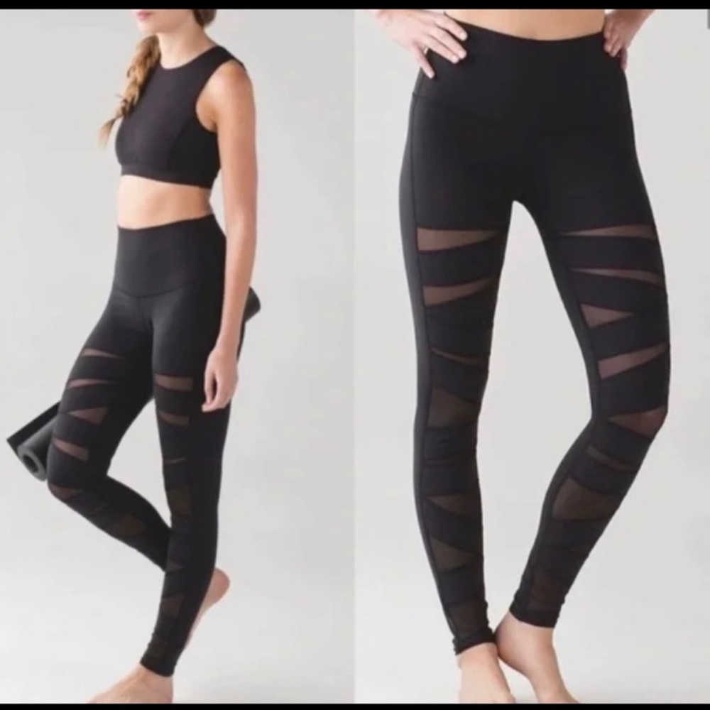 Lululemon leggings with mesh panels